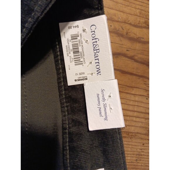 St Johns Bay Corduroy Pants Womens 12 Secretly Slender Straight Leg Green NWT - Picture 7 of 8